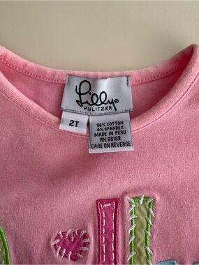 Lilly Pulitzer Pink Toddler Short Sleeve Embroidered Tee